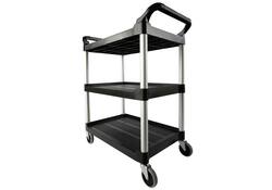 Serveerwagen Rubbermaid met 10cm zwenkwielen zwart