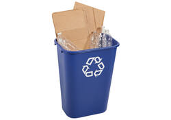 Papierbak Rubbermaid recycling groot 39L blauw