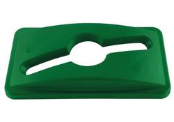 Deksel Rubbermaid Slim Jim Vented inwerpopening voor gemengde recycling groen