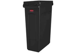 Afvalbak Rubbermaid Slim Jim Vented met luchtsleuven 87liter bruin