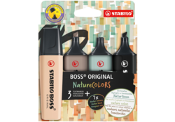 Markeerstift STABILO Boss 70/4 nature colors etui à 4 stuks