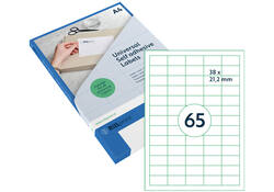 Etiket Rillprint 38x21.2mm mat transparant 1625 etiketten