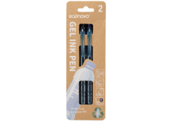 Gelschrijver Econovo 0.7mm blauw en zwart blister à 2 stuks