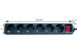 Stekkerdoos BRASQ 6 voudig 1.4 meter zwart