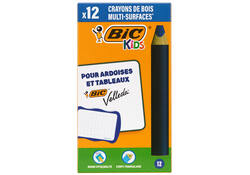 Whiteboardpotlood BicKids Multi Surface blauw doos à 12 stuks