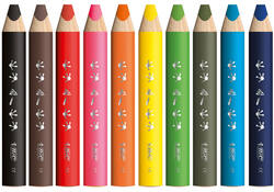Kleurpotloden BicKids Multi Surface inclusief puntenslijper assorti pak à 10 stuks