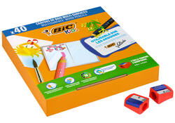 Kleurpotloden Bickids Multi Surface Class incl 2 puntenslijpers assorti 10 kleuren pak à 40 stuks