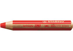 Kleurpotloden STABILO 880 woody 3 in 1 multitalent rood