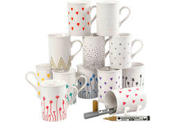 Glas- & Porseleinstiften Creativ Company 1-2mm set à 12 kleuren