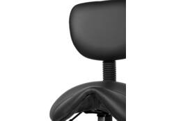 Zadelkruk Office rugleuning laag harde wielen zw
