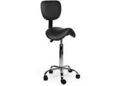 Zadelkruk Office rugleuning medium harde wielen zw