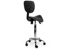 Zadelkruk Office rugleuning hoog harde wielen zw