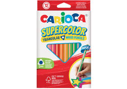 Kleurpotlood Carioca Supercolor Triangular set à 12 kleuren