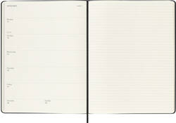 Agenda 2024/2025 Moleskine 18M Planner Weekly 7dagen/1pagina extra large hc black
