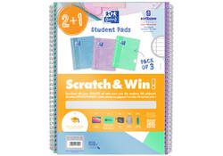 Collegeblok Oxford School A4+ lijn 23-gaats 160 pagina's 80gr pastel scratch&win assorti