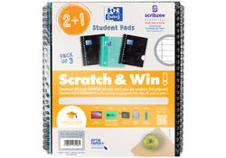 Collegeblok Oxford School A5+ lijn 17-gaats 160 pagina's 80gr scratch&win assorti