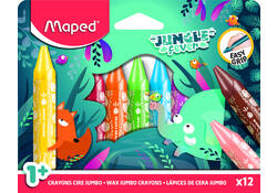 Waskrijt Maped Jungle Fever Jumbo set à 12 kleuren