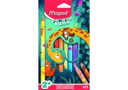Kleurpotlood Maped Jungle Fever Jumbo set à 12 kleuren