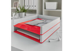 Brievenbak Leitz WOW A4 wit/rood