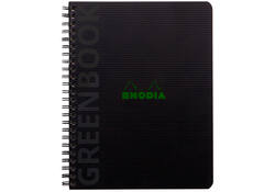 Notitieboek Rhodia Greenbook A5 lijn 6-gaats 180 pagina's 90gr zwart