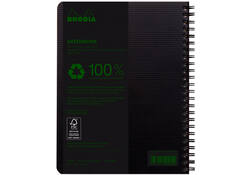 Notitieboek Rhodia Greenbook A5 lijn 6-gaats 180 pagina's 90gr zwart