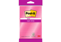 Memoblok 3M Post-it 4645 Super Sticky 101x152mm lijn roze