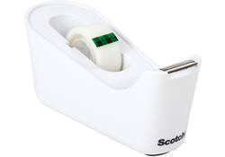 Plakbandhouder Scotch C18 wit + 1rol magic tape 19mmx33m