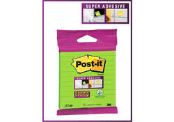 Memoblok 3M Post-it XL-LL Super Sticky 101mmx101mm groen met lijn