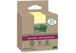 Memoblok 3M Post-it 654 RSSCOL 76x76mm geel 3+1 gratis