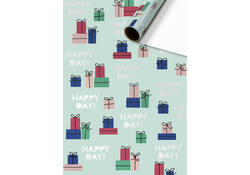 Inpakpapier Stewo Happy Birthday 200x70cm assorti