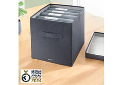 Opbergdoos Leitz gestoffeerd met deksel 330x325x380mm grijs 2 st