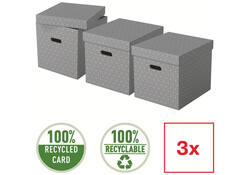 Opbergdoos Esselte home kubus 320x315x365mm grijs 3 stuks
