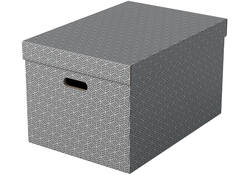 Opbergdoos Esselte home groot 355x305x510mm grijs 3 stuks
