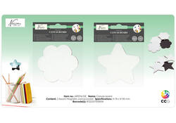 Canvas Nassau fine art ster en bloem 7,5cm magnetisch 4 stuks