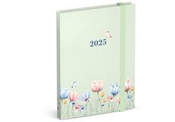 Agenda 2025 Lannoo Flowers watercolour green 7dagen/2pagina's