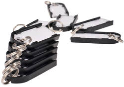 Sleutellabel Pavo magnetisch 10st zwart