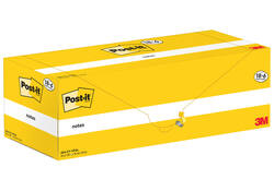 Memoblok 3M Post-it 654-CY 76x76mm geel voordeelpak