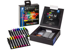 Brushpen Staedtler PigmentArts set à 24 kleuren