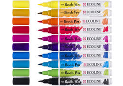 Brushpen Talens Ecoline set à 10 stuks primair