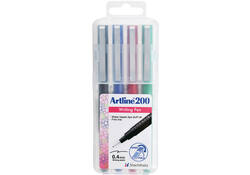 Fineliner Artline 200 rond fijn asssorti 4 stuks