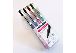Fineliner Artline 200 rond fijn asssorti 4 stuks