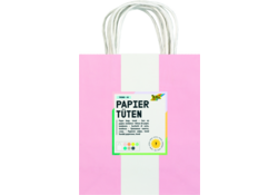 Tas met handvat Folia kraftpapier 110gr 18x21x8cm set à 7 kleuren