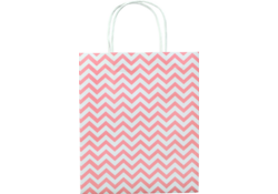 Tas met handvat Folia kraftpapier 115gr 18x21x8cm wit set à 3 dessins