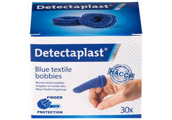 Vingerlingen Detectaplast textiel blauw 30stuks