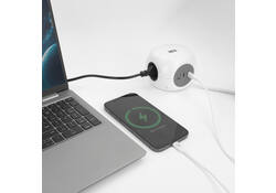 Stekkerblok ACT 3 voudig inclusief 2x USB C/A 1.5 meter wit/grijs