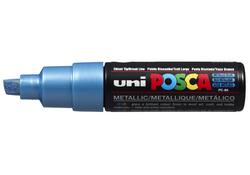 Verfstift Posca PC8K breed schuin metallic blauw