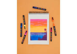 Verfstift Posca PC1MC extra fijn assorti set à 8 stuks