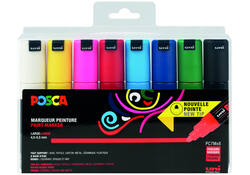 Verfstift Posca PC7M breed assorti set à 8 stuks