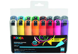 Verfstift Posca PC7M breed assorti set à 16 stuks