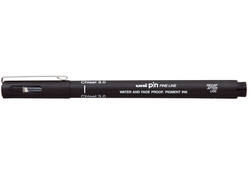 Fineliner Uni-ball Pin beitelpunt 3mm zwart